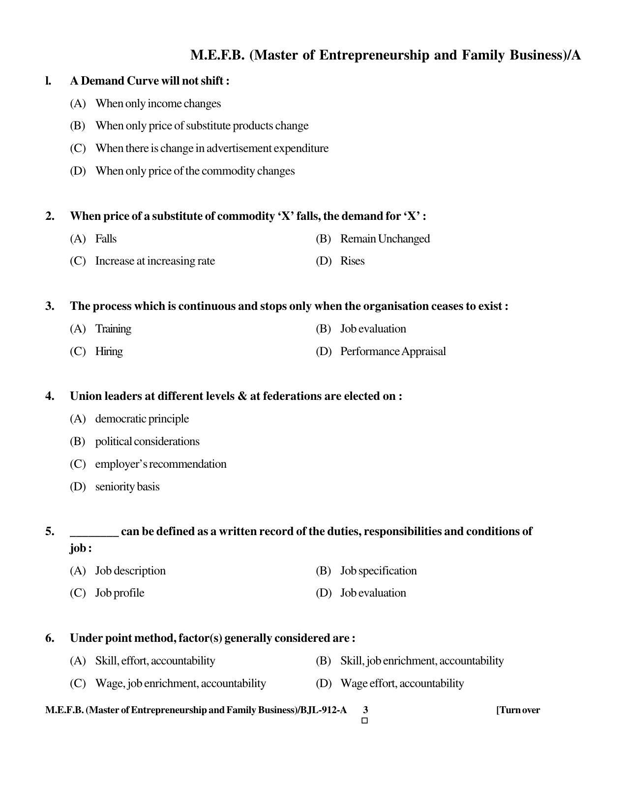 PU CET PG 2016 Question Paper Part II (SET A) - Page 233