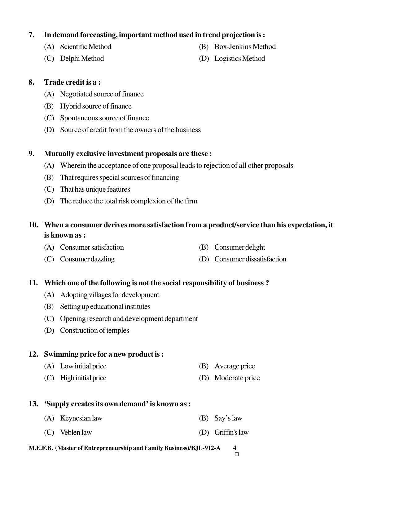 PU CET PG 2016 Question Paper Part II (SET A) - Page 234