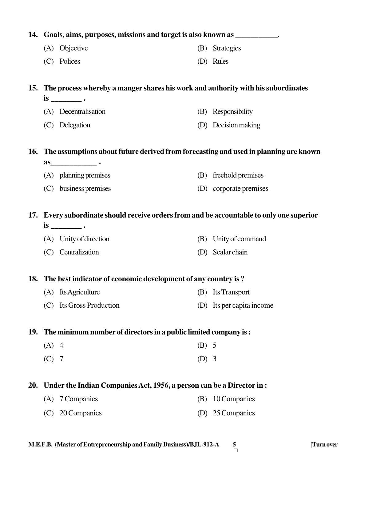 PU CET PG 2016 Question Paper Part II (SET A) - Page 235