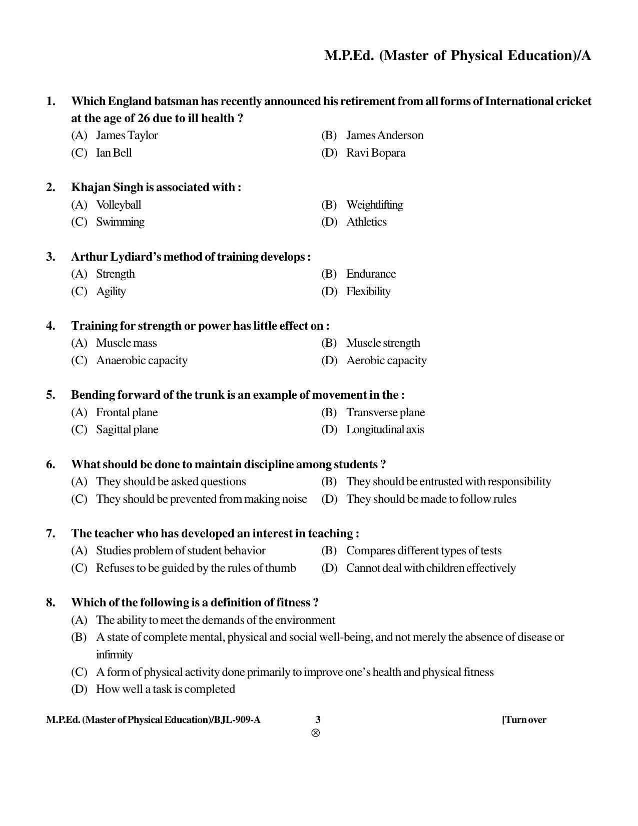 PU CET PG 2016 Question Paper Part II (SET A) - Page 248
