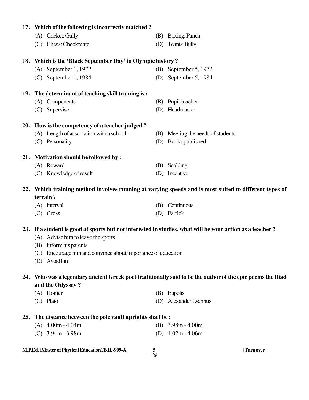 PU CET PG 2016 Question Paper Part II (SET A) - Page 250
