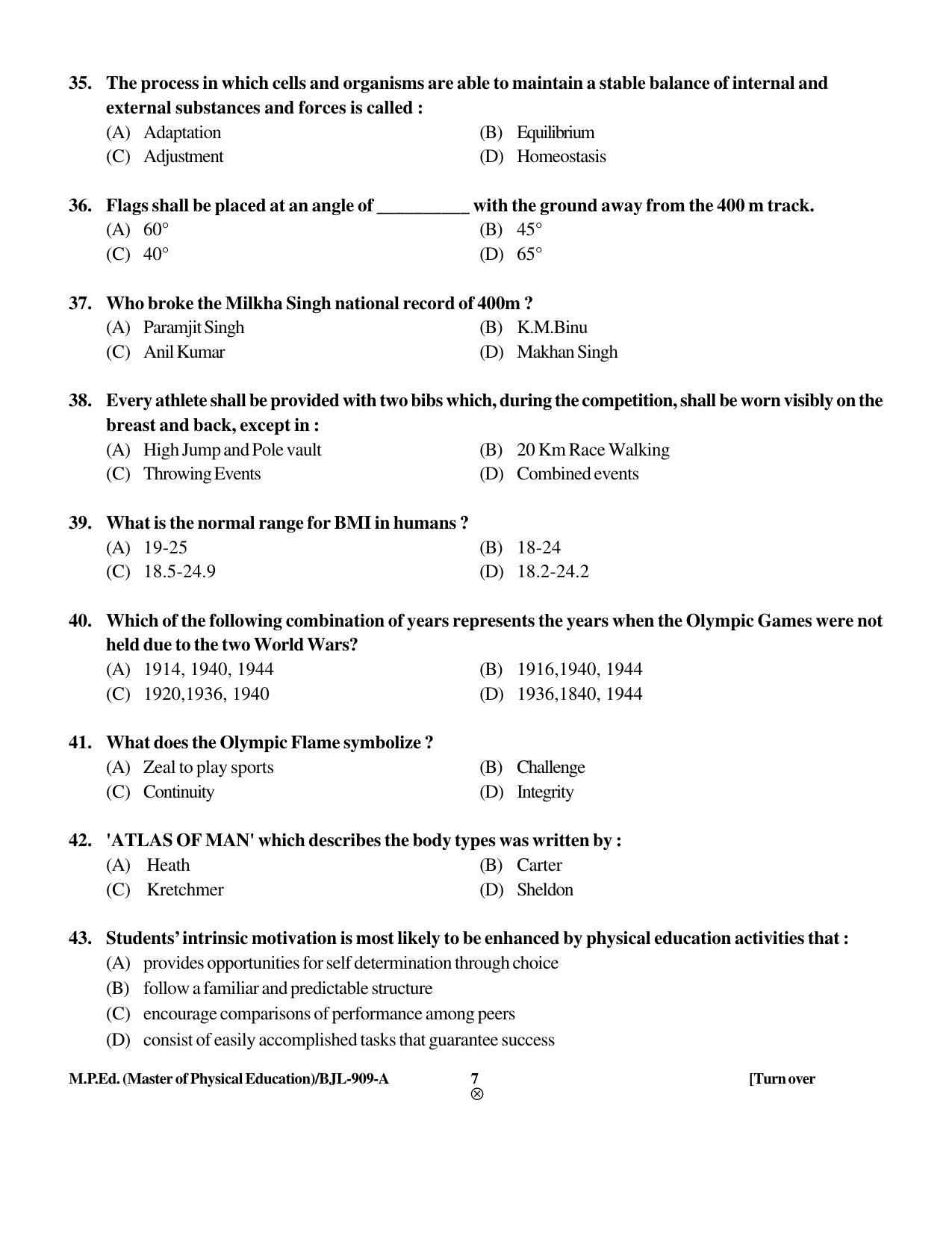 PU CET PG 2016 Question Paper Part II (SET A) - Page 252