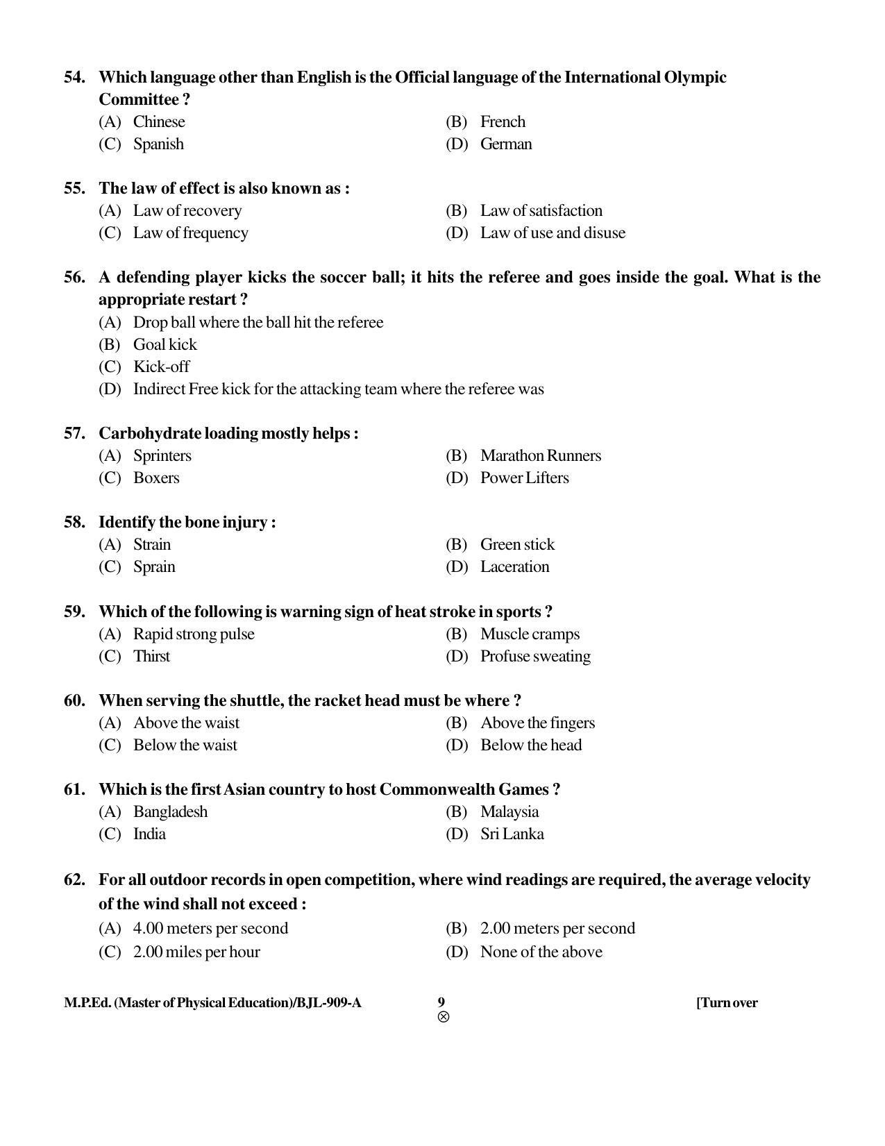 PU CET PG 2016 Question Paper Part II (SET A) - Page 254