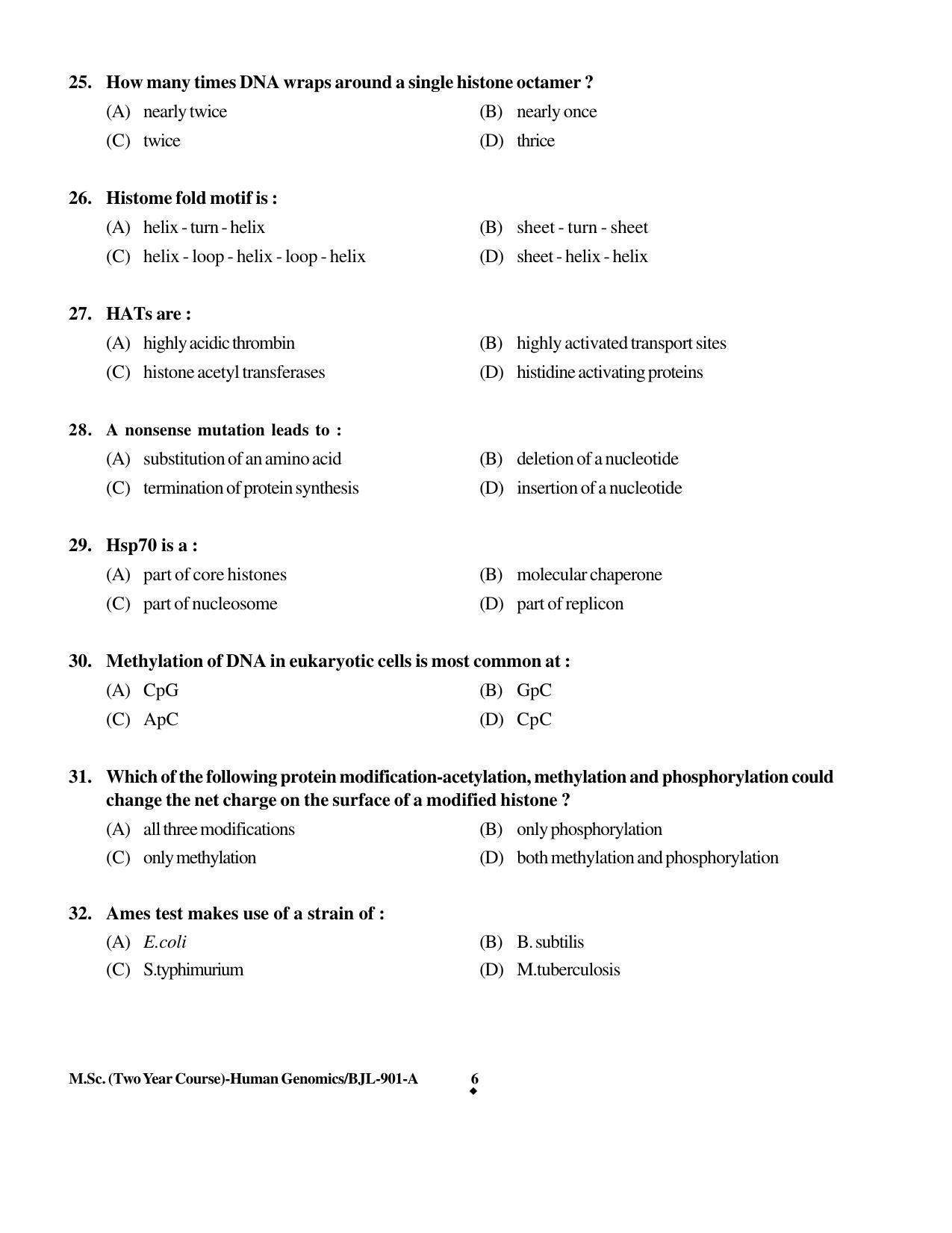 PU CET PG 2016 Question Paper Part II (SET A) - Page 262