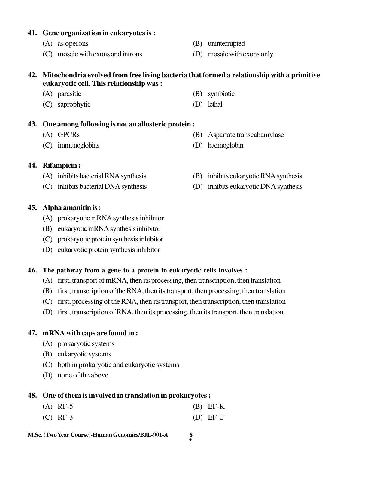 PU CET PG 2016 Question Paper Part II (SET A) - Page 264