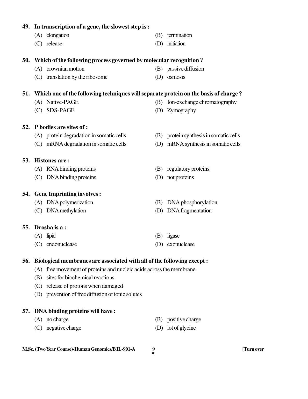 PU CET PG 2016 Question Paper Part II (SET A) - Page 265