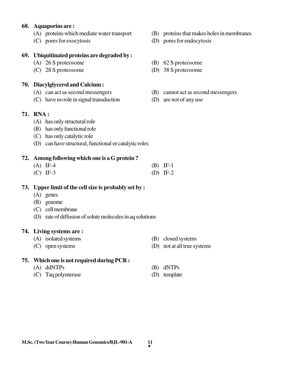 PU CET PG 2016 Question Paper Part II (SET A) - Page 267