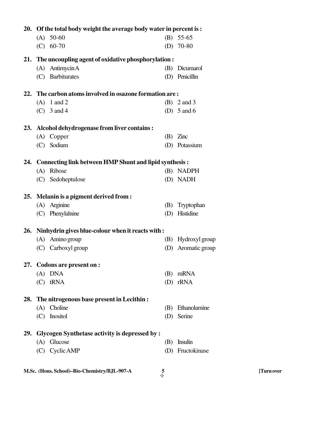 PU CET PG 2016 Question Paper Part II (SET A) - Page 272