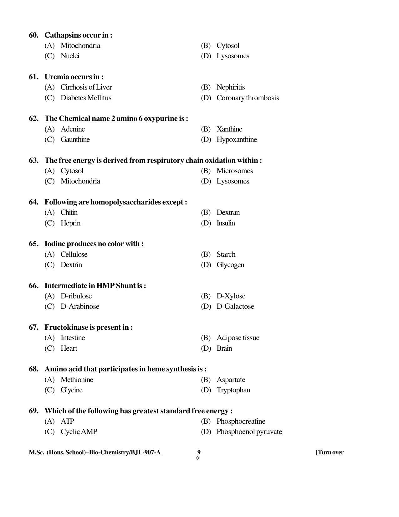 PU CET PG 2016 Question Paper Part II (SET A) - Page 276