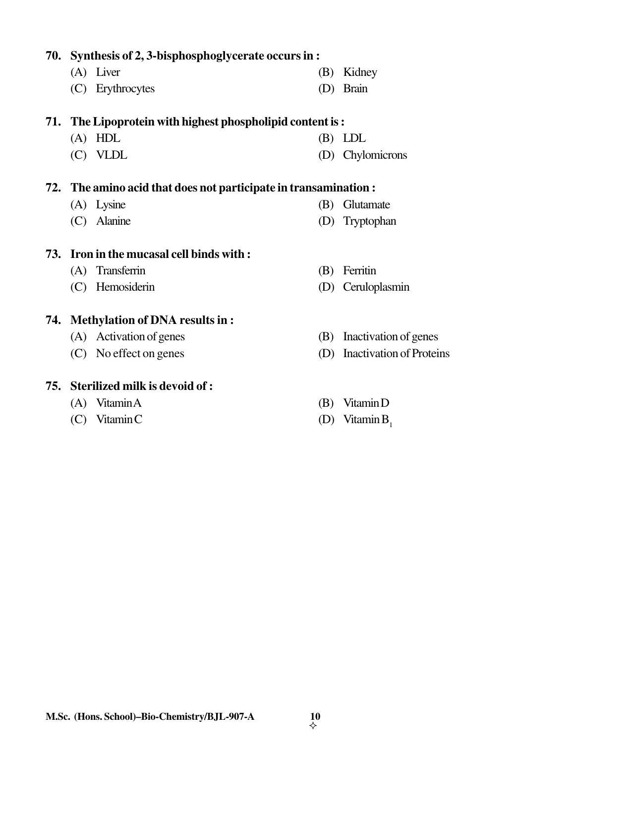 PU CET PG 2016 Question Paper Part II (SET A) - Page 277