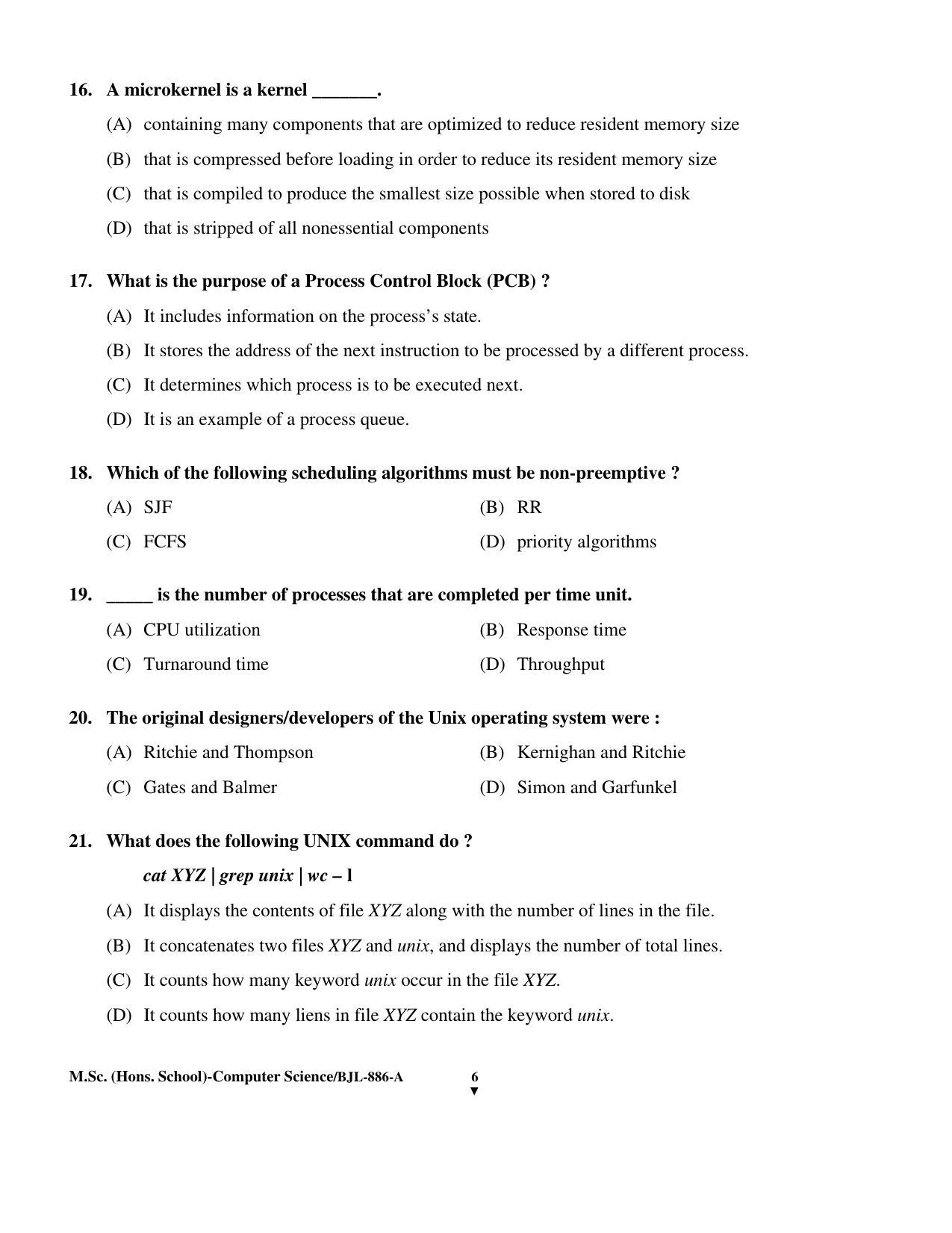 PU CET PG 2016 Question Paper Part II (SET A) - Page 285