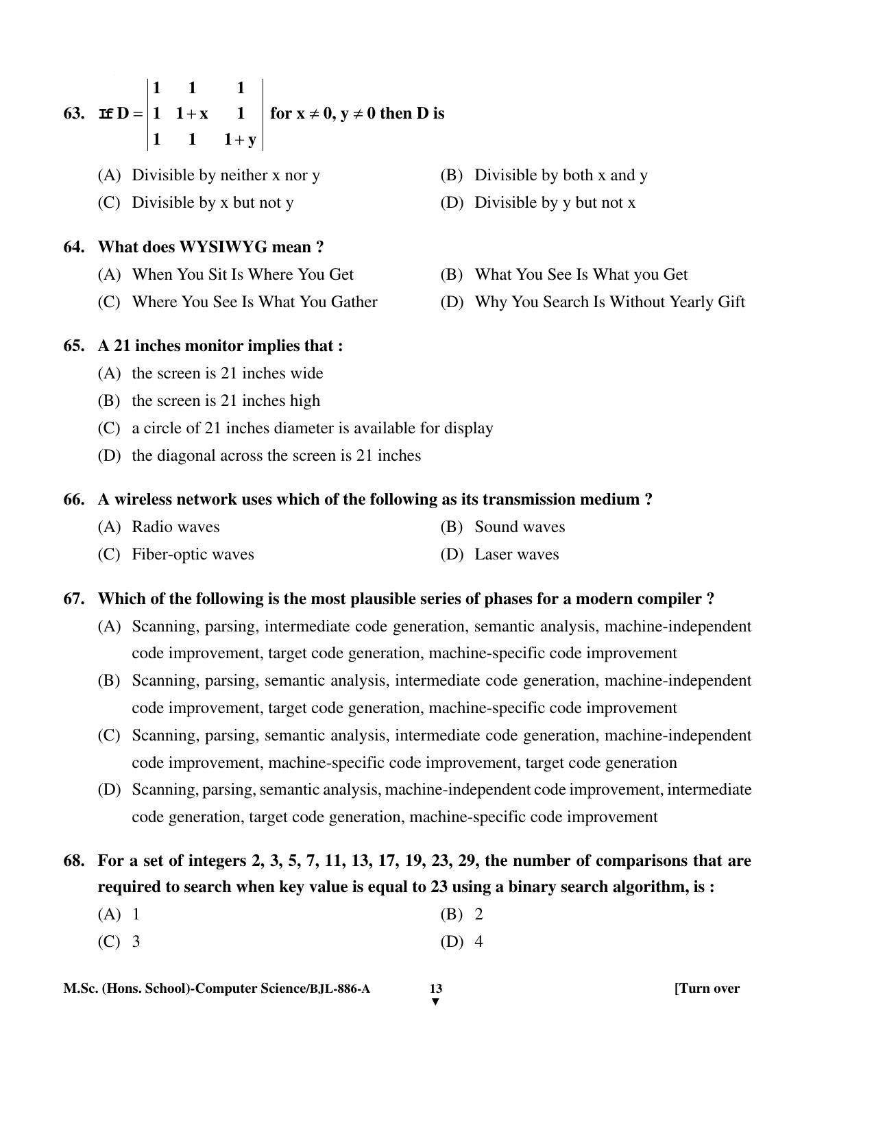 PU CET PG 2016 Question Paper Part II (SET A) - Page 292