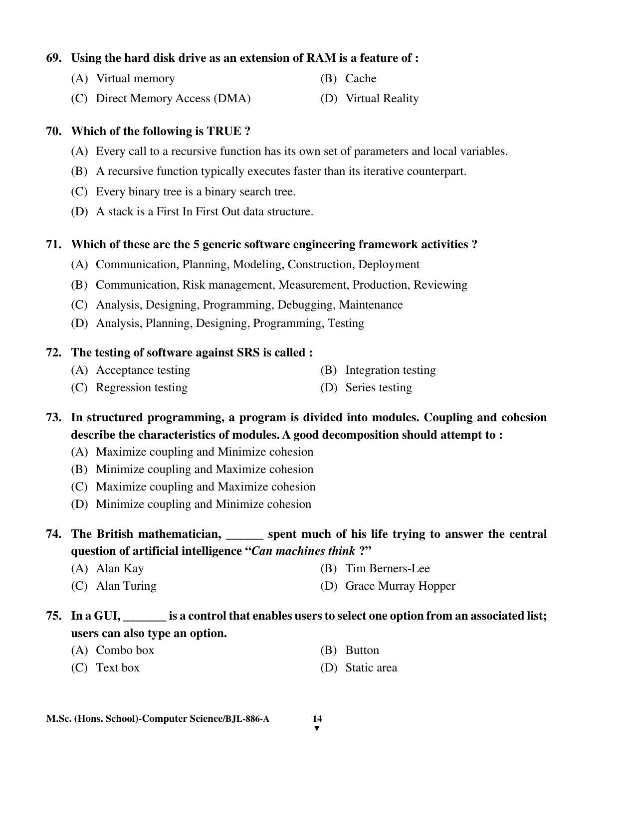 PU CET PG 2016 Question Paper Part II (SET A) - Page 293