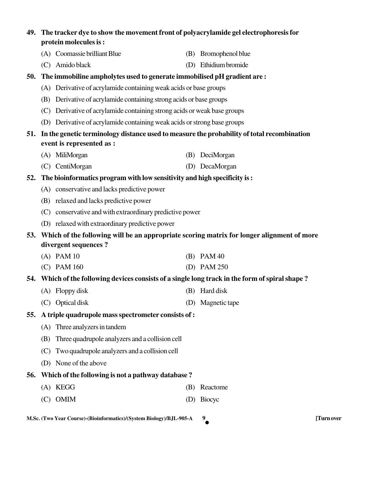 PU CET PG 2016 Question Paper Part II (SET A) - Page 304