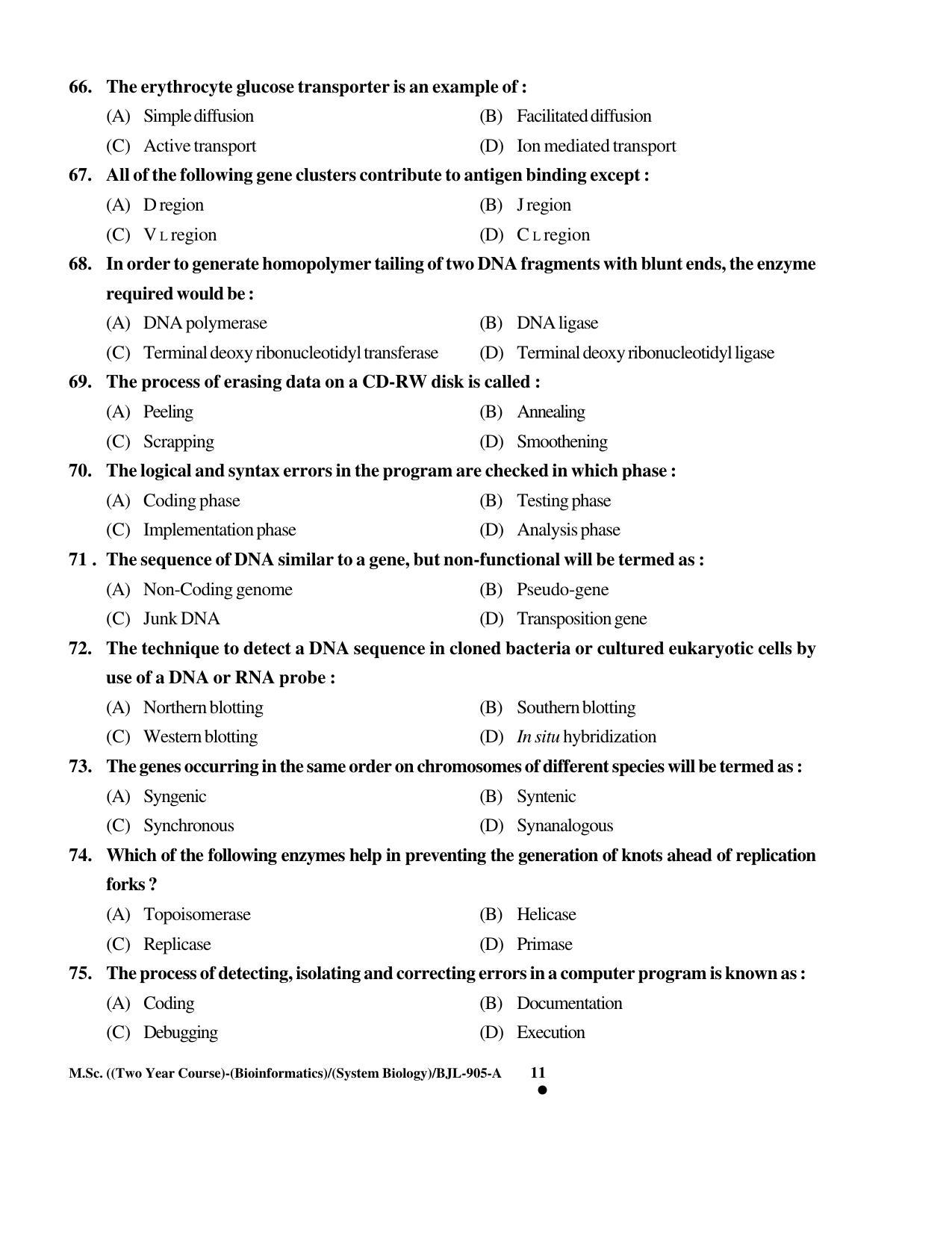 PU CET PG 2016 Question Paper Part II (SET A) - Page 306