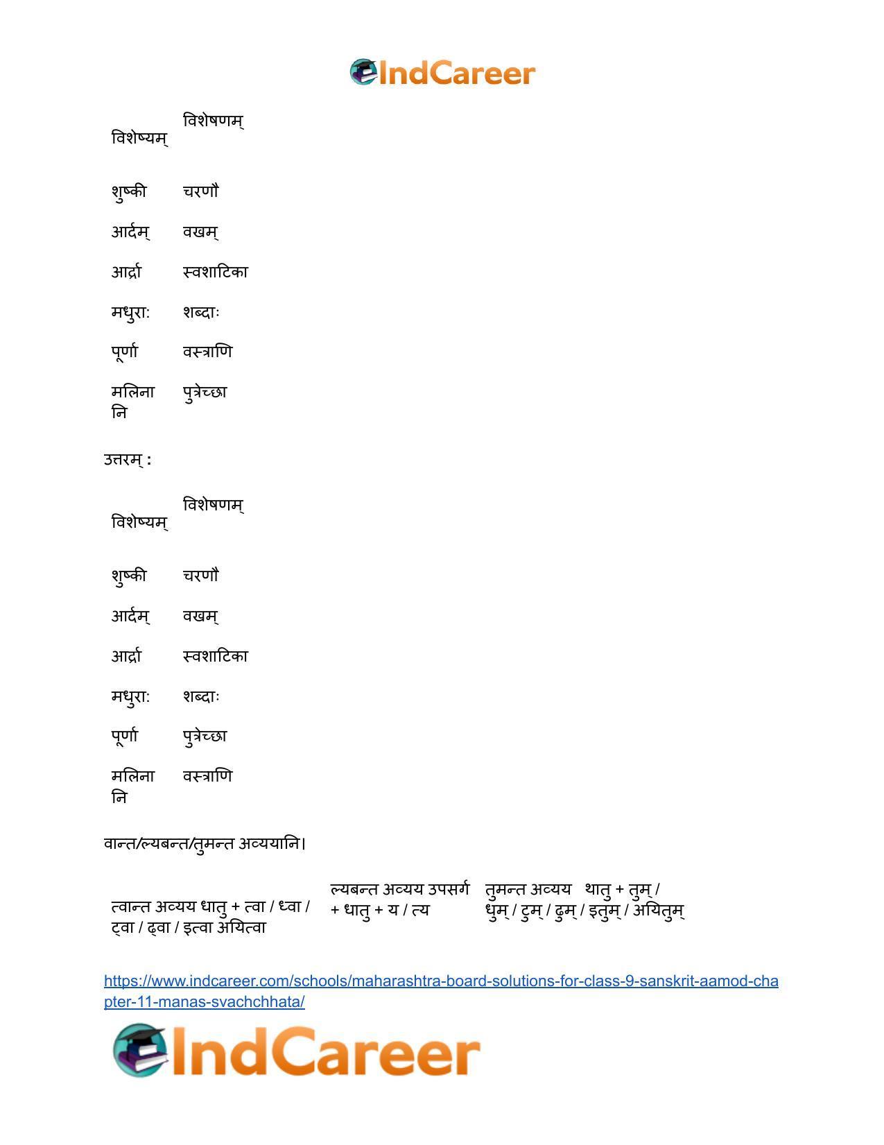 Maharashtra Board Solutions for Class 9- Sanskrit Aamod: Chapter 11- मनसः स्वच्छता - Page 14