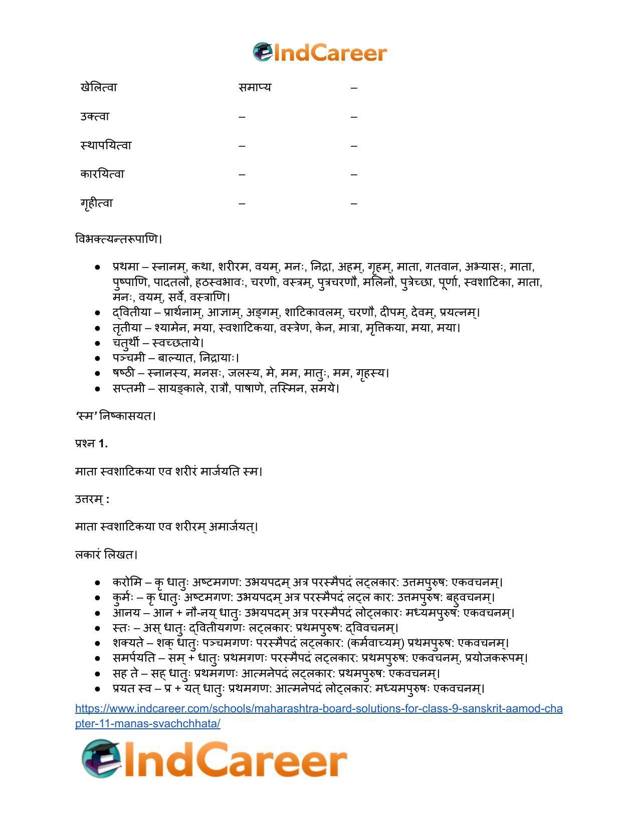Maharashtra Board Solutions for Class 9- Sanskrit Aamod: Chapter 11- मनसः स्वच्छता - Page 15