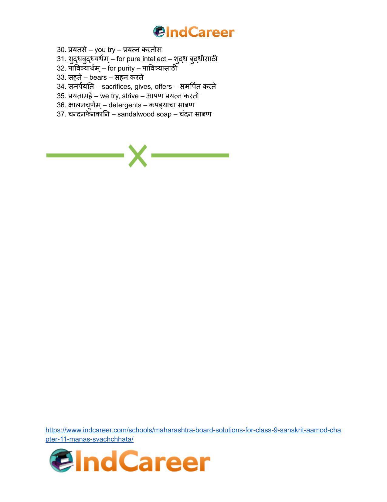 Maharashtra Board Solutions for Class 9- Sanskrit Aamod: Chapter 11- मनसः स्वच्छता - Page 24