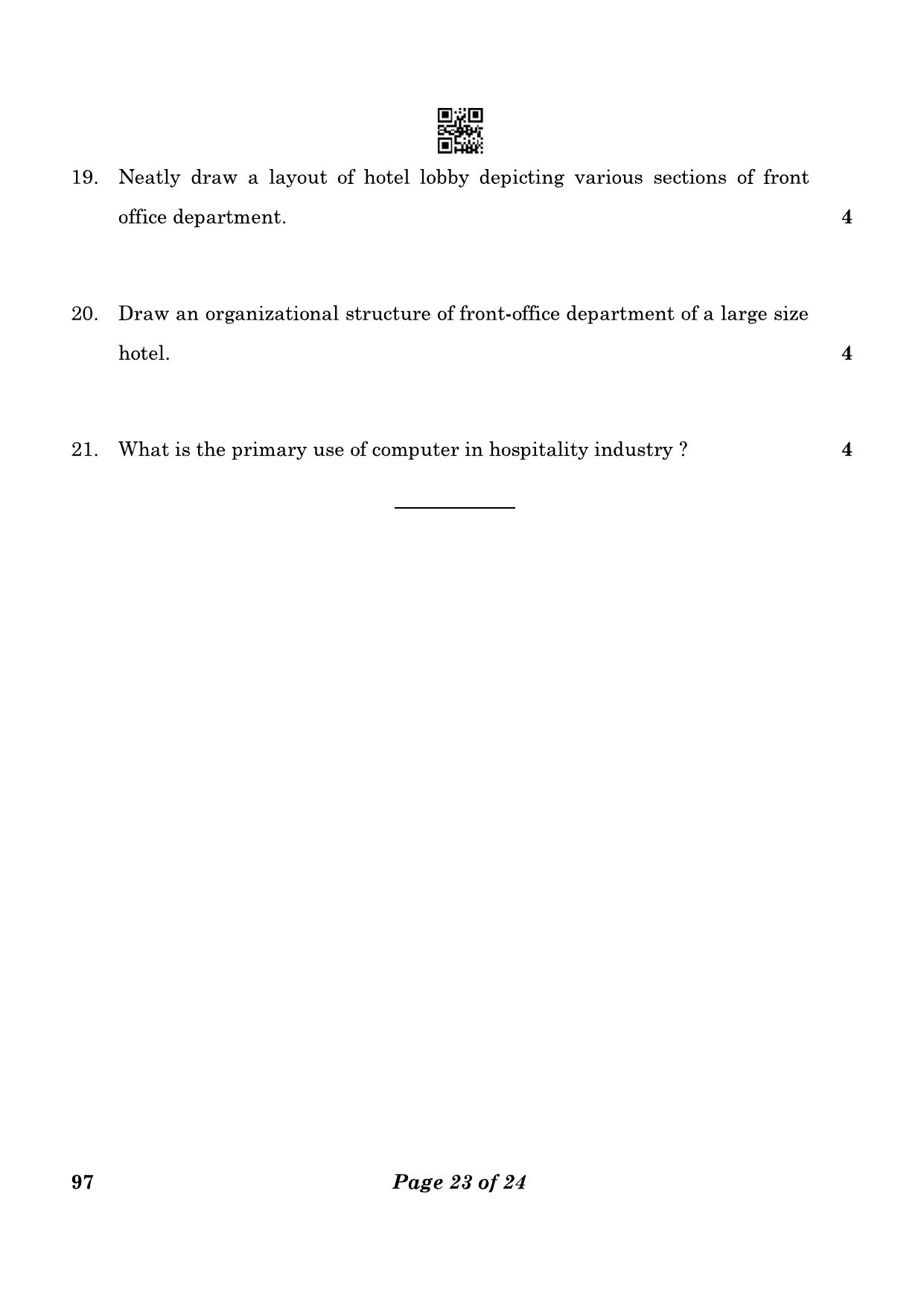 CBSE Class 10 97 Front Office Operations 2023 Question Paper - Page 23