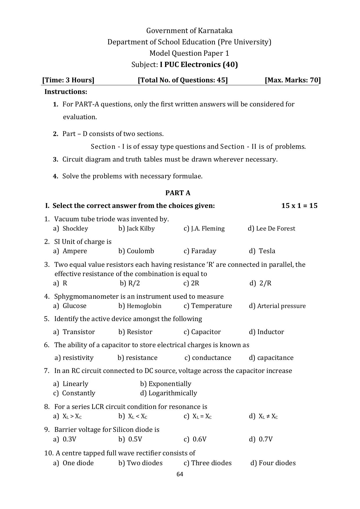 Karnataka 1st PUC Question Bank 2025 - Electronics - Page 68