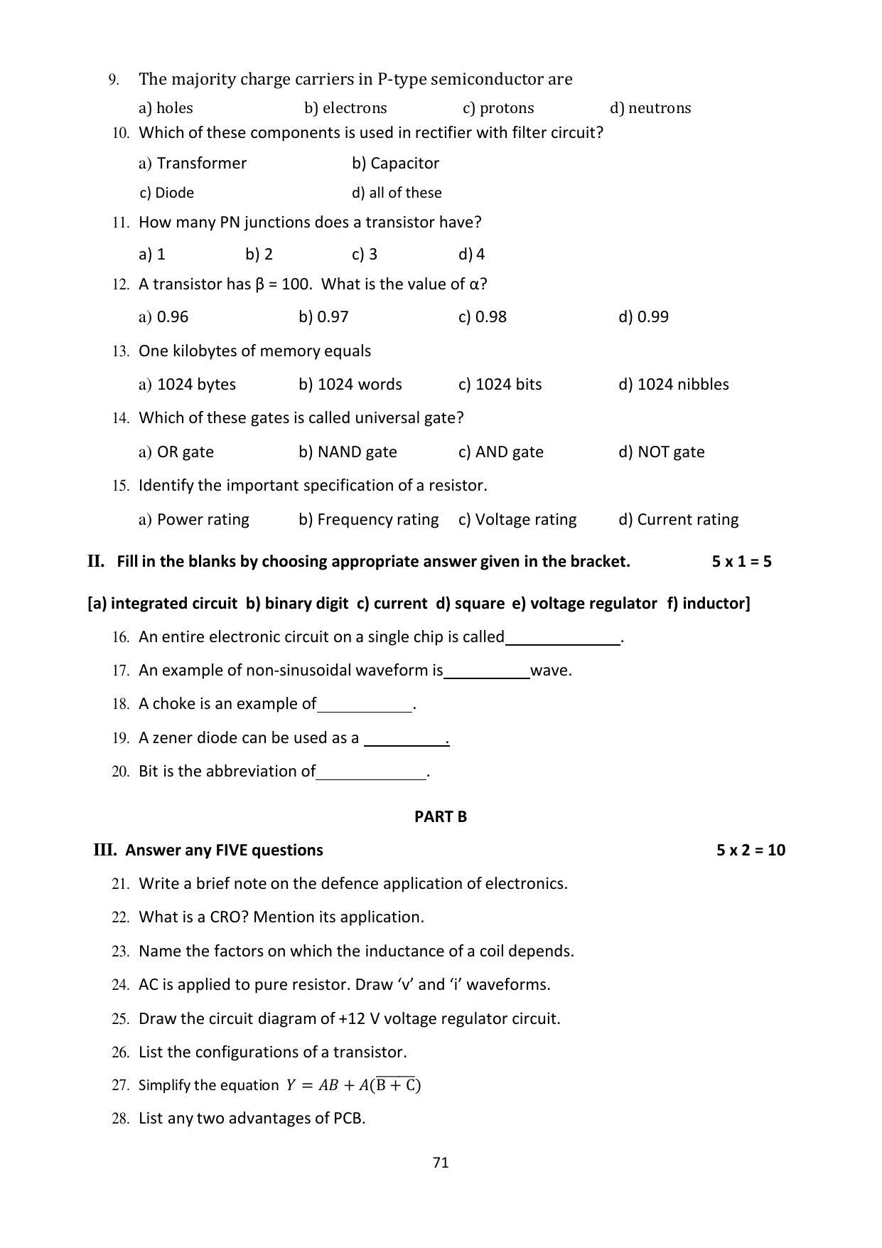 Karnataka 1st PUC Question Bank 2025 - Electronics - Page 75