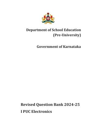 Karnataka 1st PUC Question Bank 2025 - Electronics