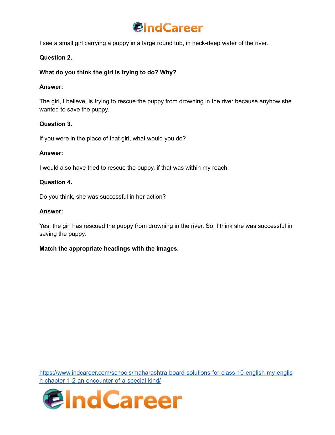 Maharashtra Board Solutions for Class 10- English (My English): Chapter 1.2- An Encounter of a Special Kind - Page 3
