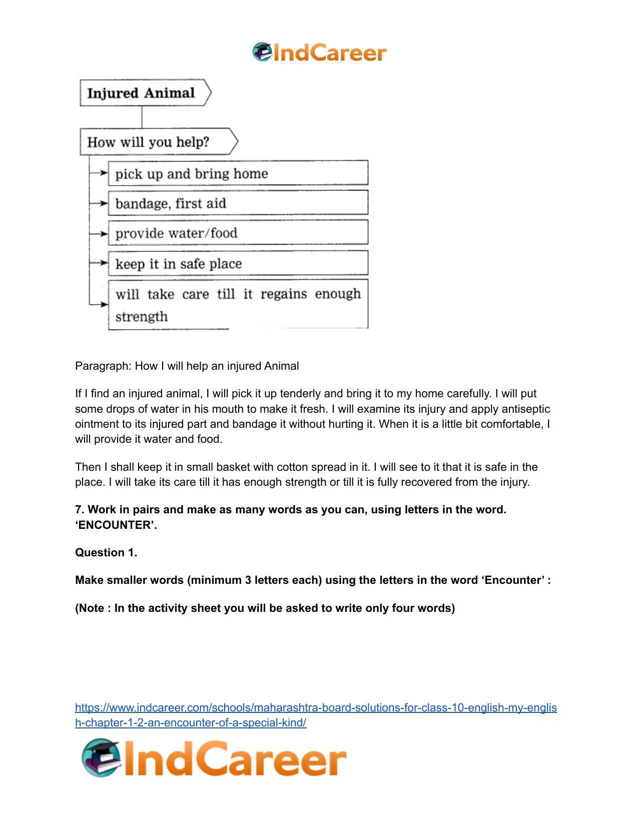 Maharashtra Board Solutions for Class 10- English (My English): Chapter An Encounter of a Special Kind - IndCareer Docs Maharashtra Board Solutions for Class 10- English (My English): Chapter An Encounter of a Special Kind - IndCareer Docs