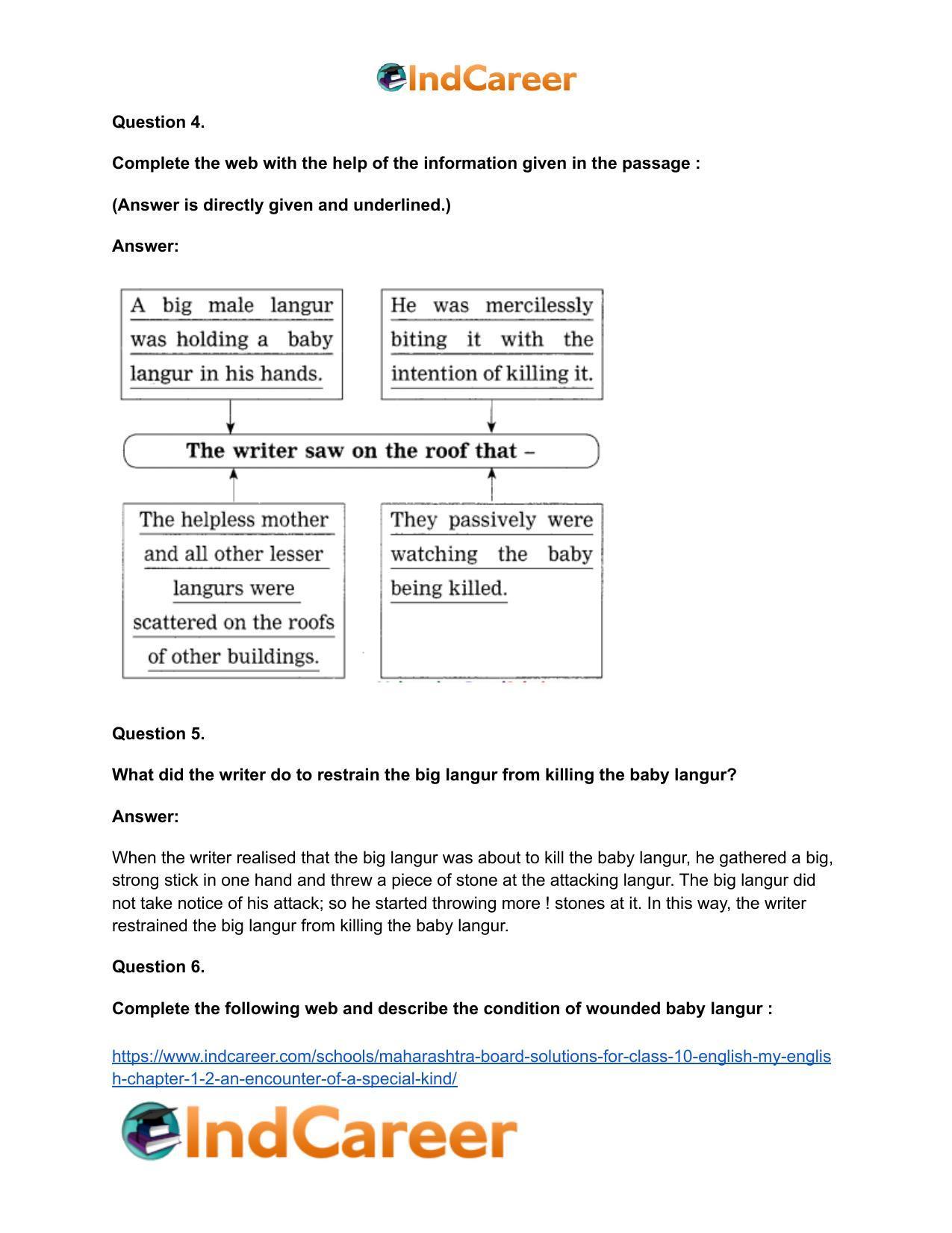Maharashtra Board Solutions for Class 10- English (My English): Chapter 1.2- An Encounter of a Special Kind - Page 22