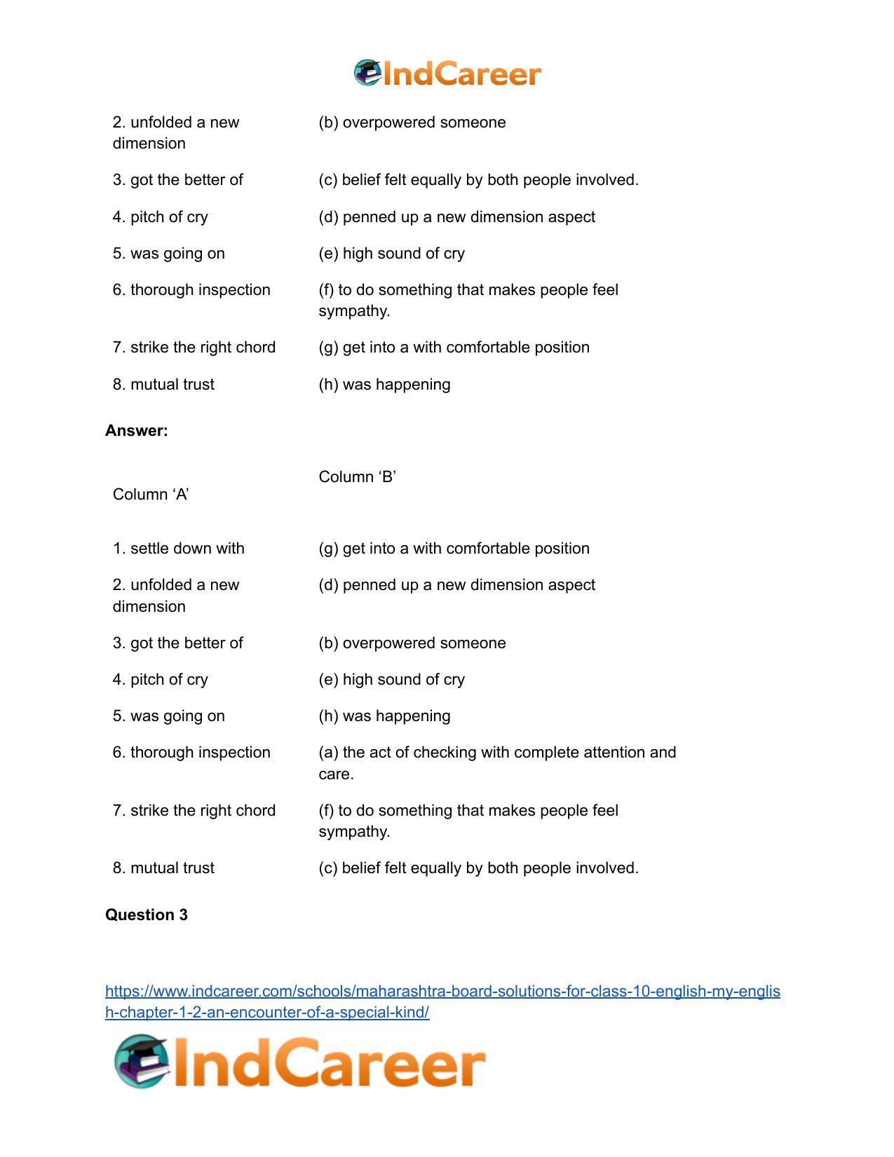 Maharashtra Board Solutions for Class 10- English (My English): Chapter 1.2- An Encounter of a Special Kind - Page 27