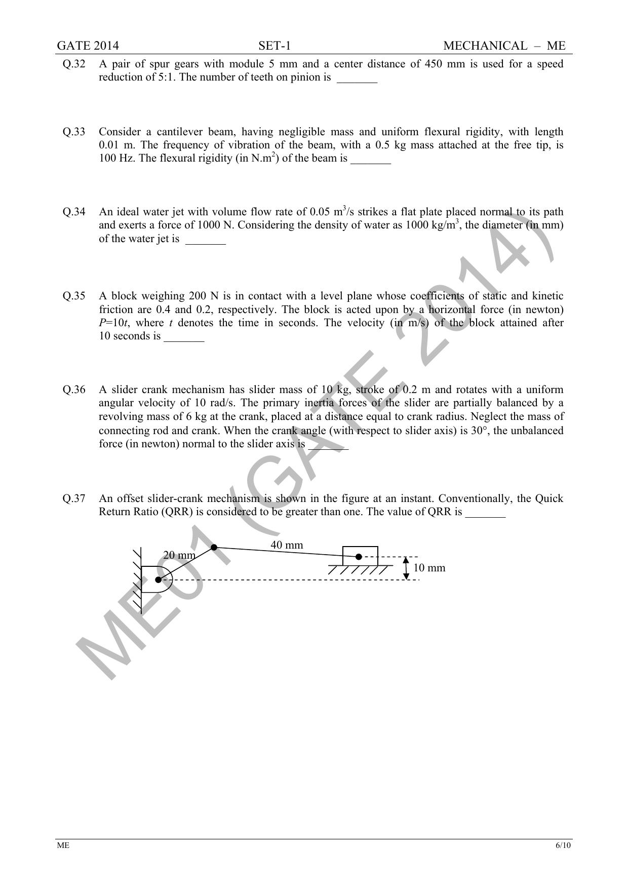GATE 2014 Mechanical Engineering (ME) Question Paper with Answer Key - Page 13