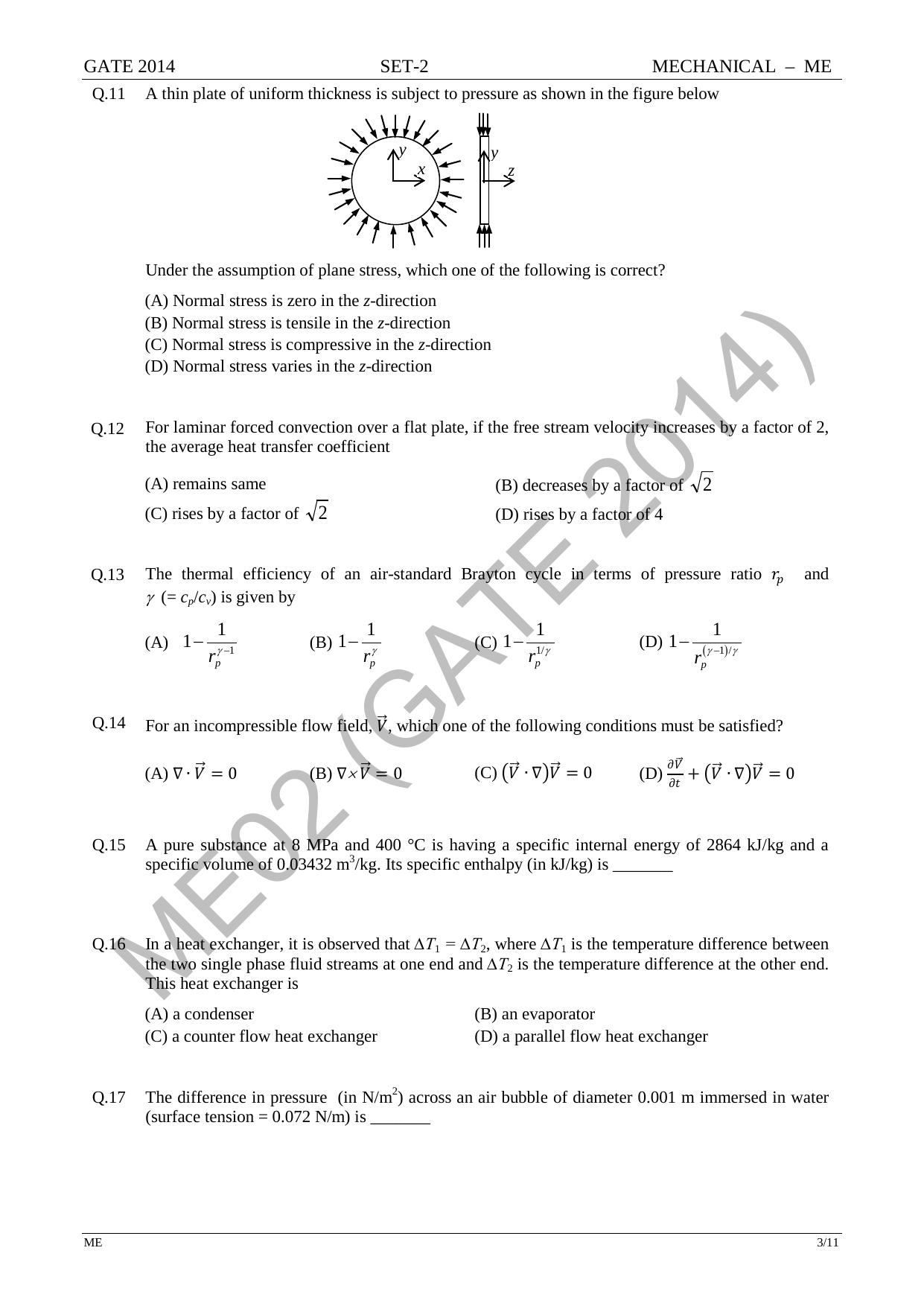 GATE 2014 Mechanical Engineering (ME) Question Paper with Answer Key - Page 28
