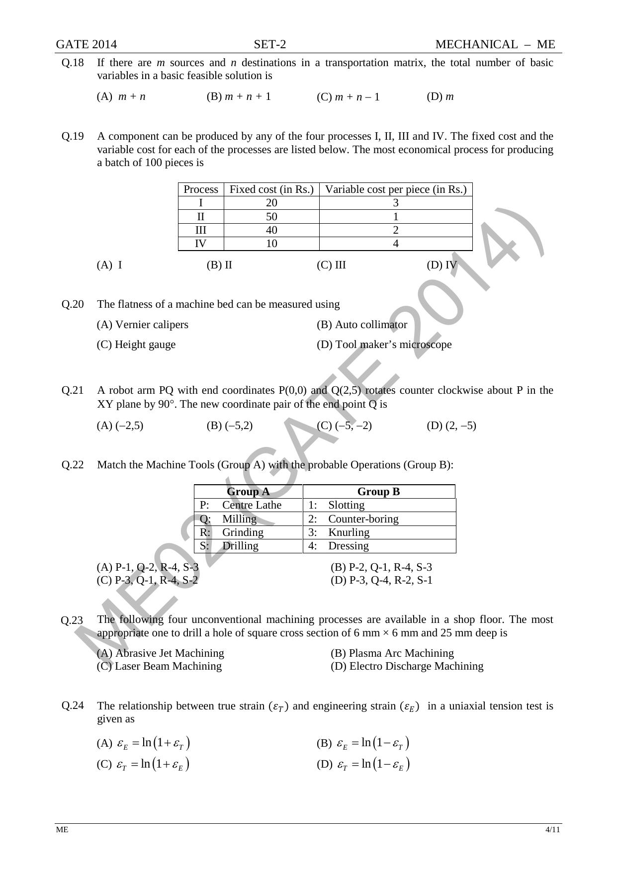 GATE 2014 Mechanical Engineering (ME) Question Paper with Answer Key - Page 29
