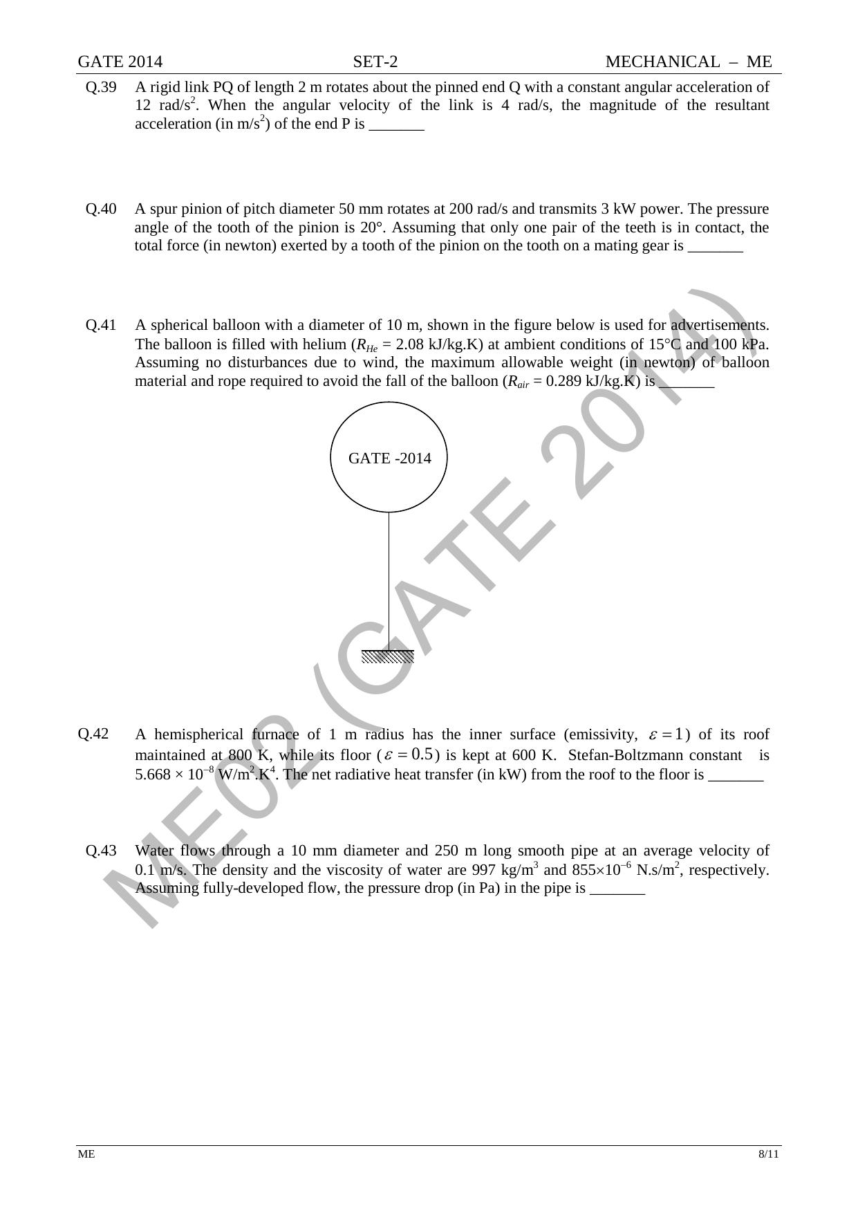 GATE 2014 Mechanical Engineering (ME) Question Paper with Answer Key - Page 33
