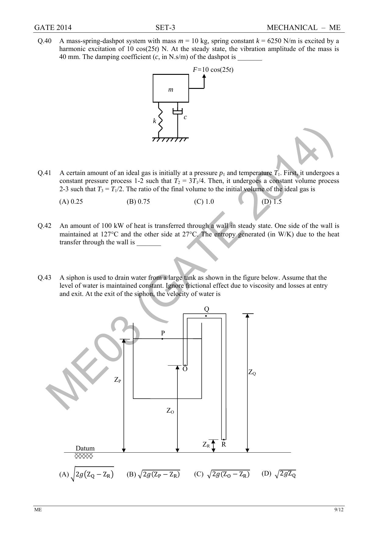 GATE 2014 Mechanical Engineering (ME) Question Paper with Answer Key - Page 54