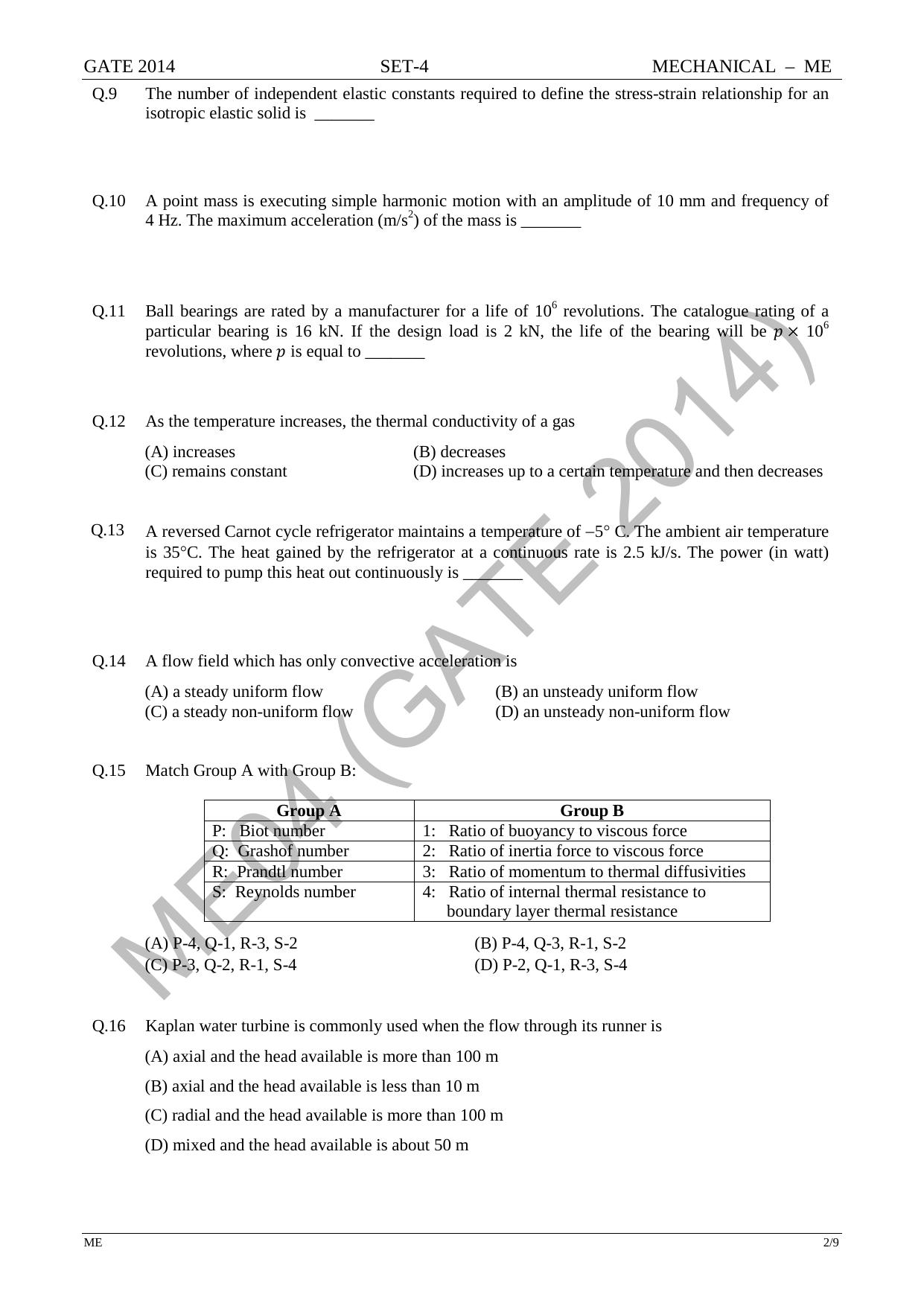 GATE 2014 Mechanical Engineering (ME) Question Paper with Answer Key - Page 67