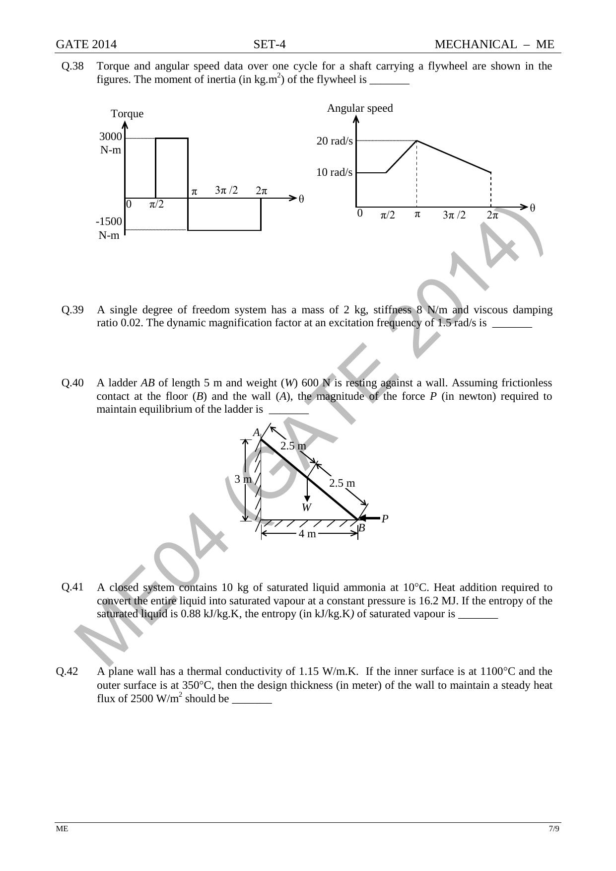 GATE 2014 Mechanical Engineering (ME) Question Paper with Answer Key - Page 72