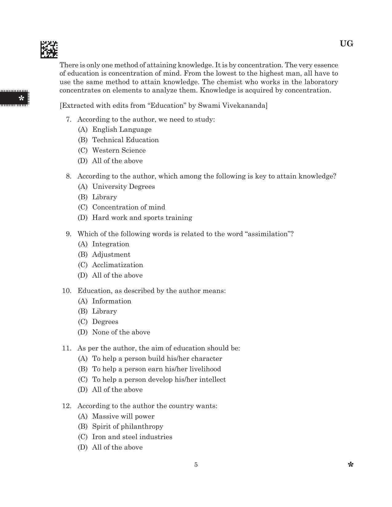 CLAT 2025 UG Question Paper - Page 7