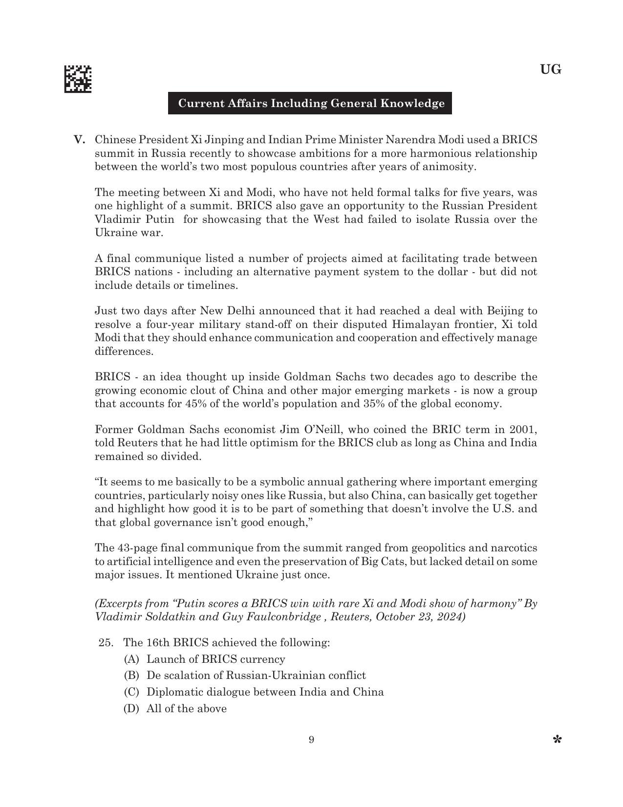 CLAT 2025 UG Question Paper - Page 11