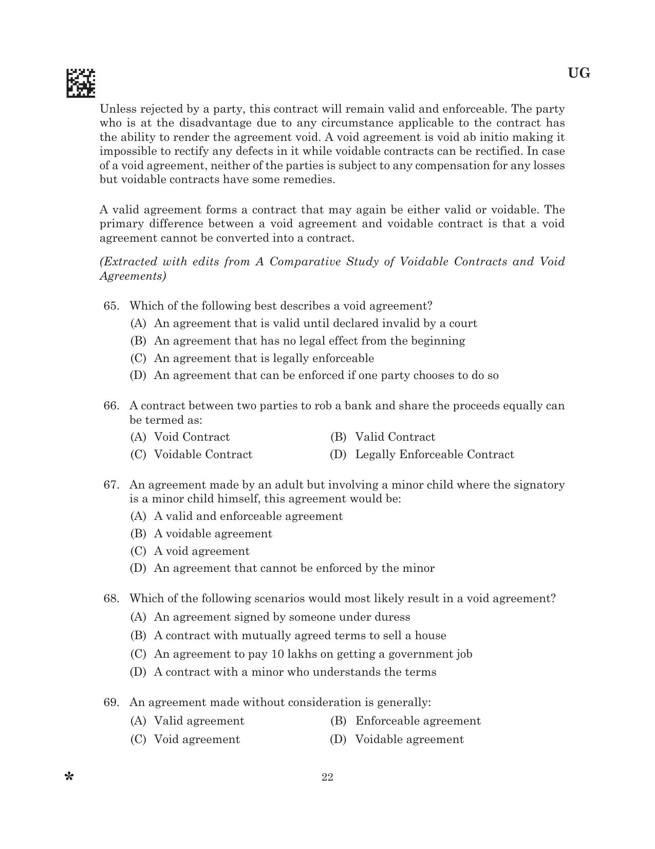 CLAT 2025 UG Question Paper - Page 24