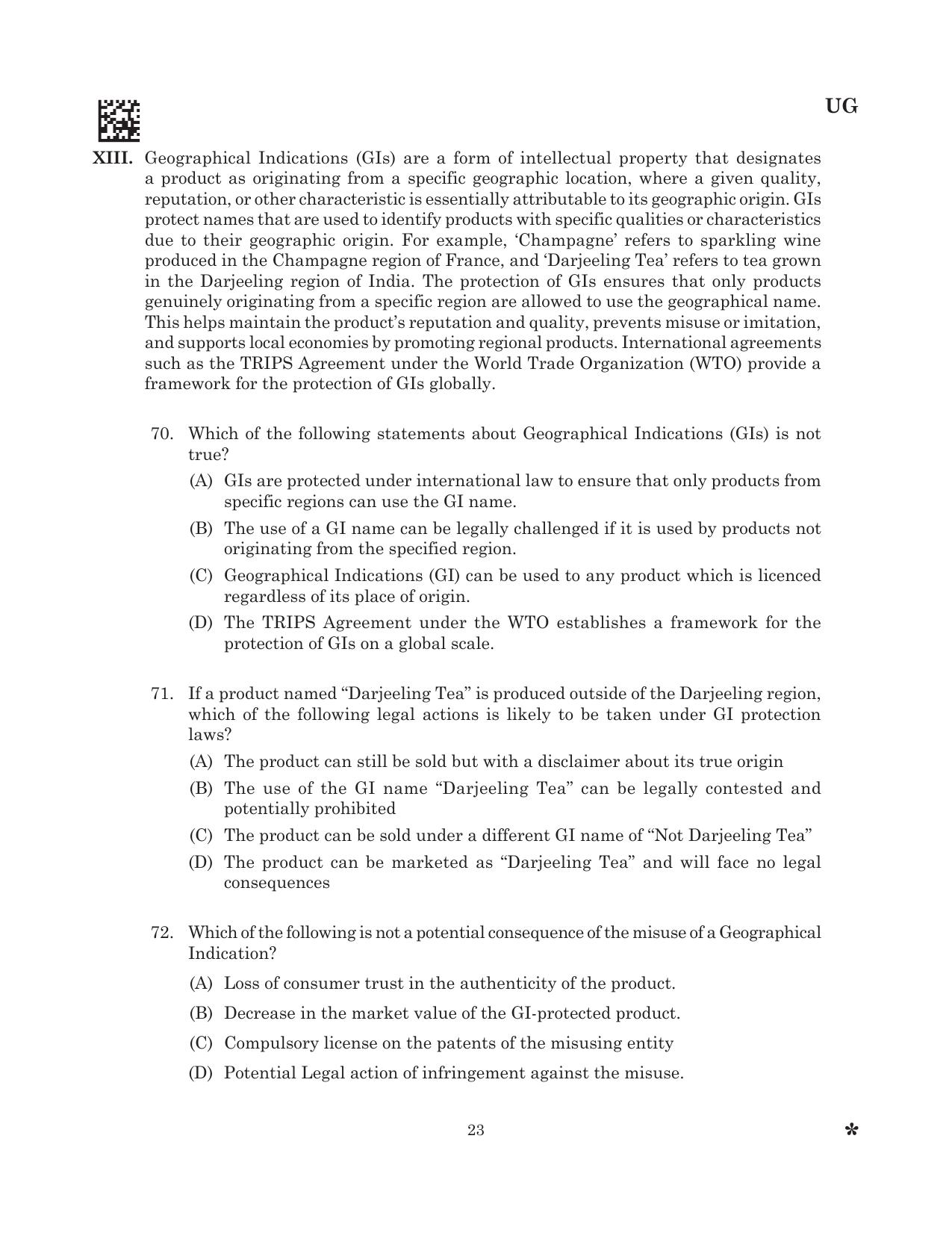 CLAT 2025 UG Question Paper - Page 25
