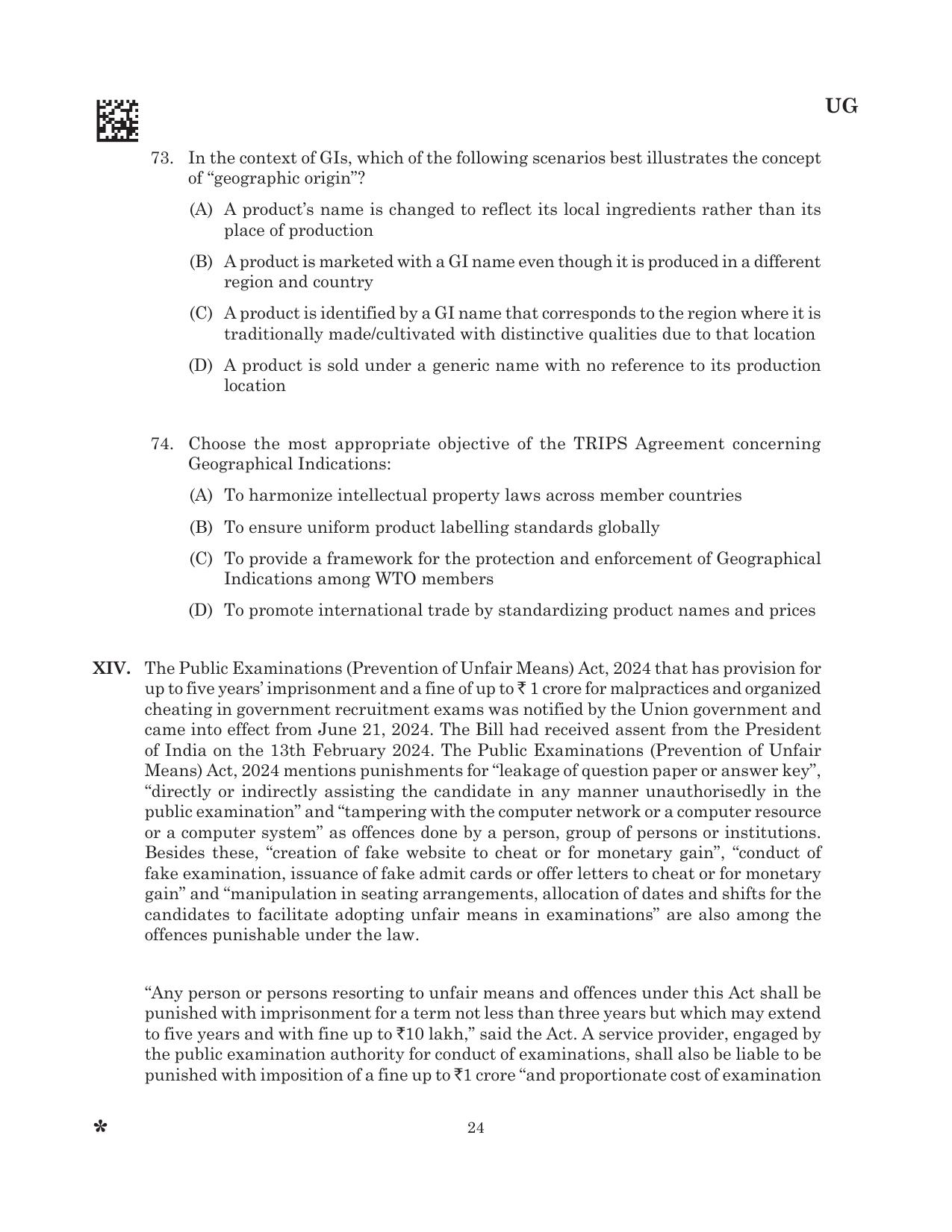 CLAT 2025 UG Question Paper - Page 26