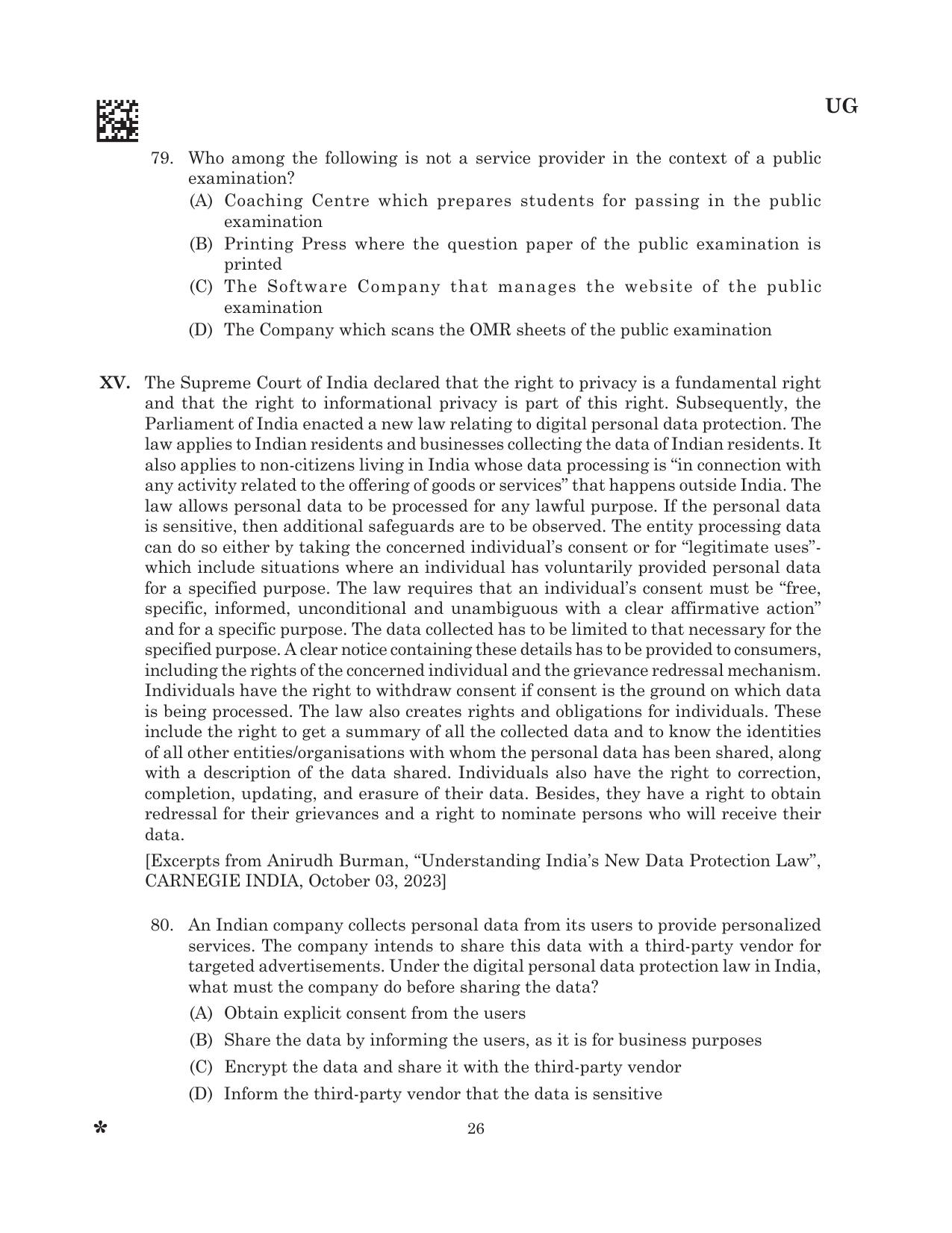 CLAT 2025 UG Question Paper - Page 28