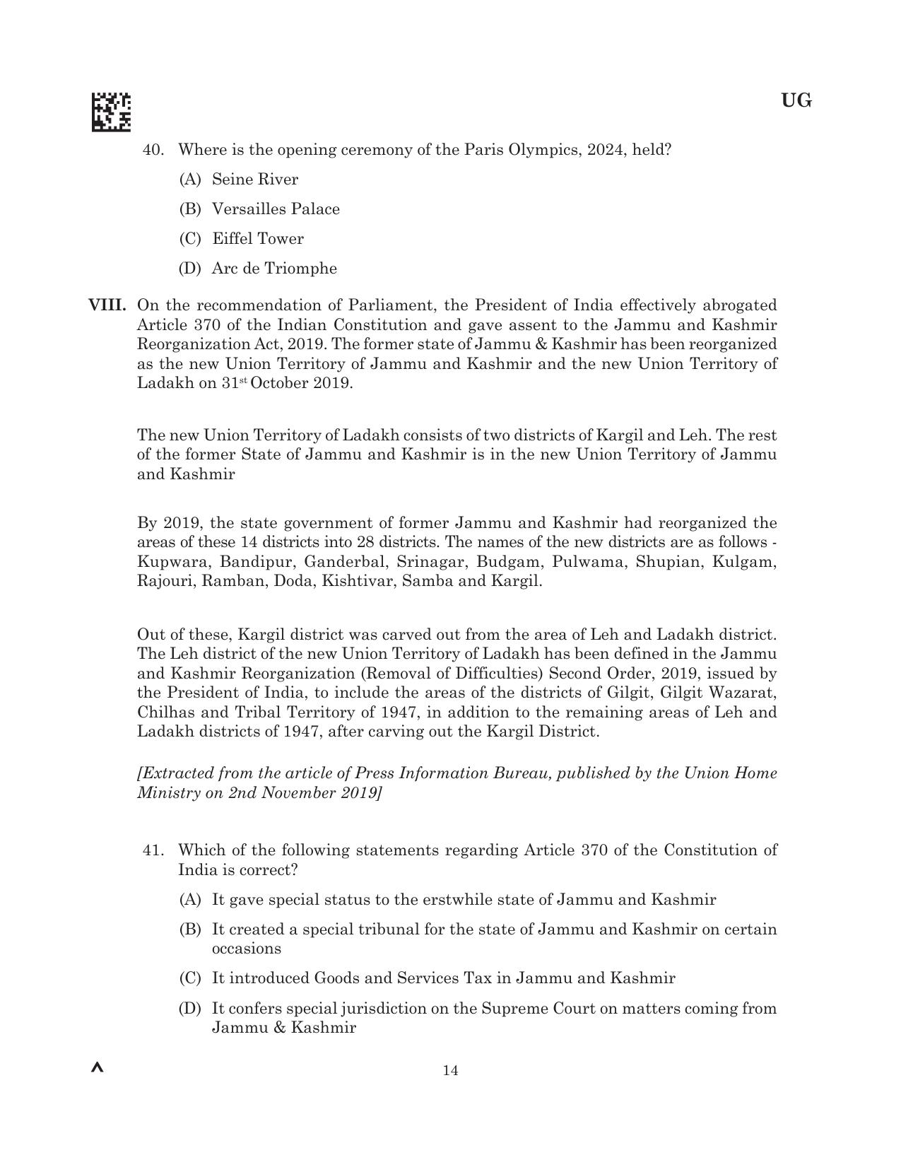 CLAT 2025 UG Question Paper - Page 56