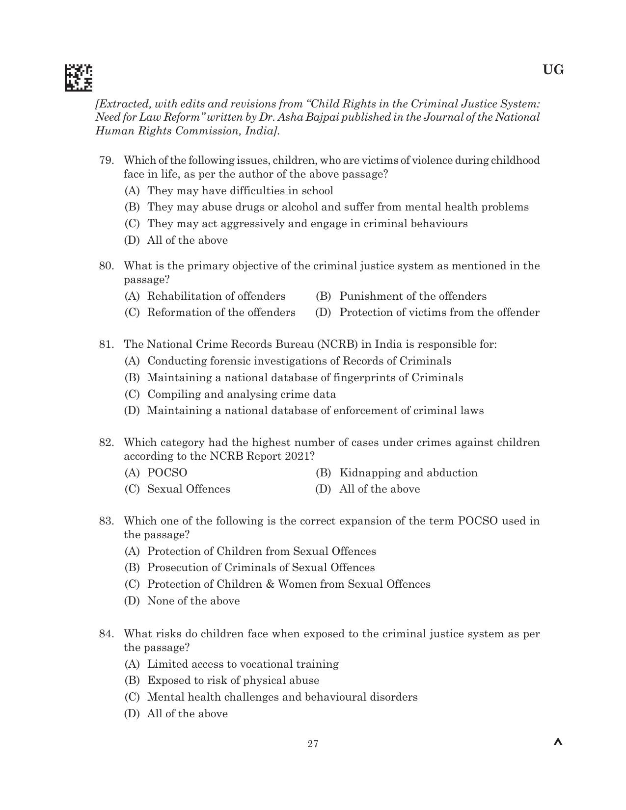 CLAT 2025 UG Question Paper - Page 69