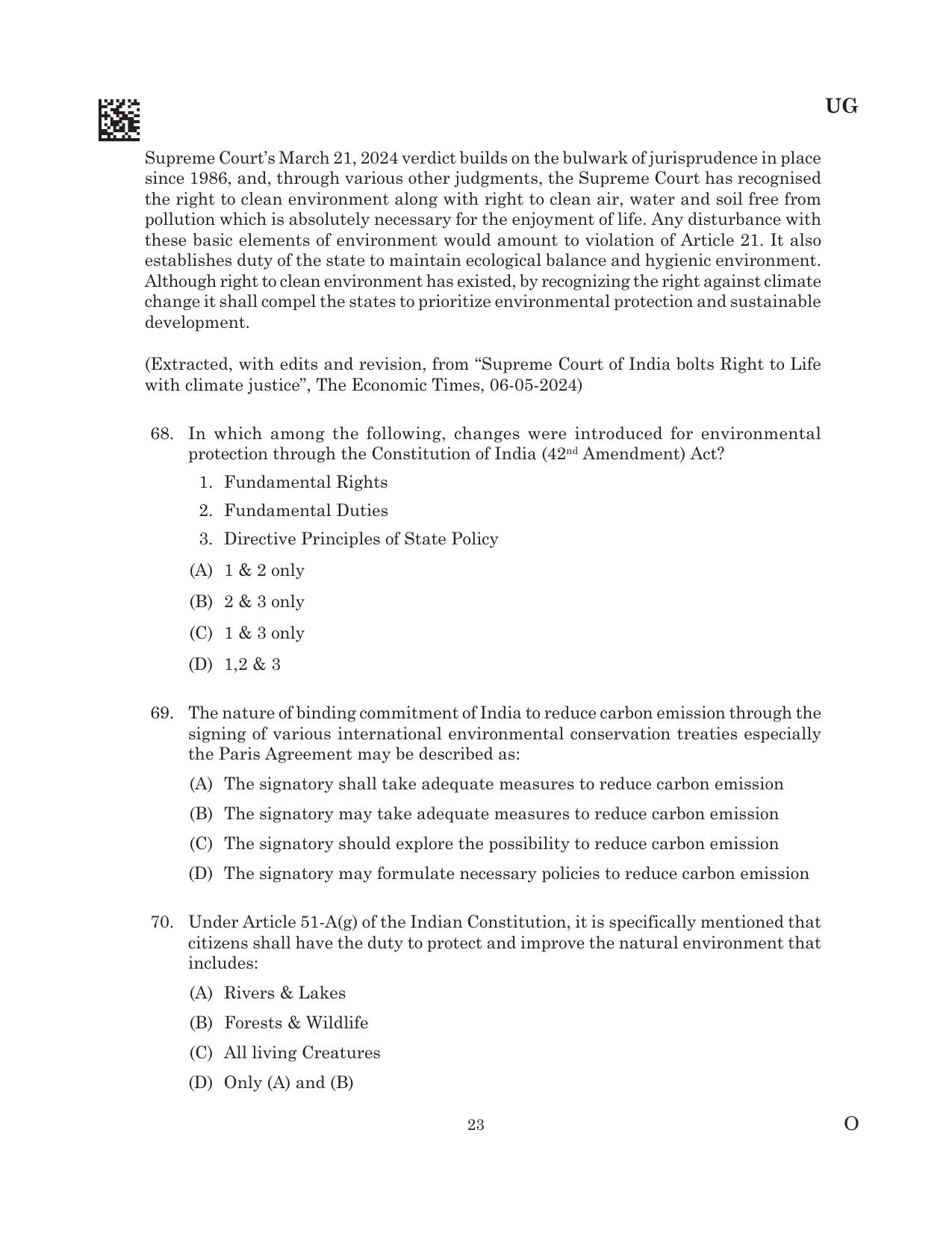 CLAT 2025 UG Question Paper - Page 105