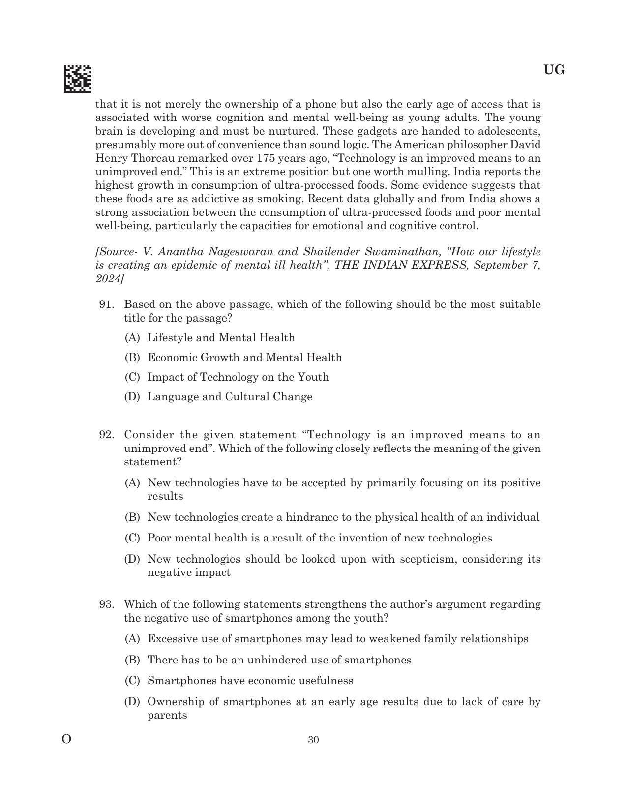 CLAT 2025 UG Question Paper - Page 112