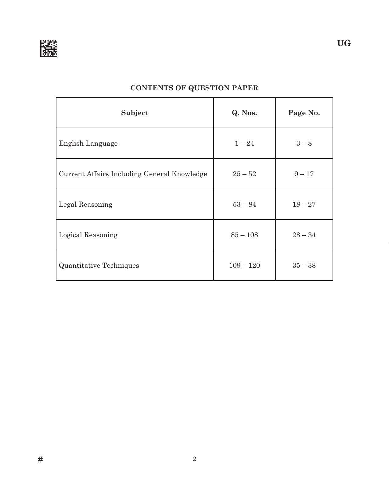 CLAT 2025 UG Question Paper - Page 124