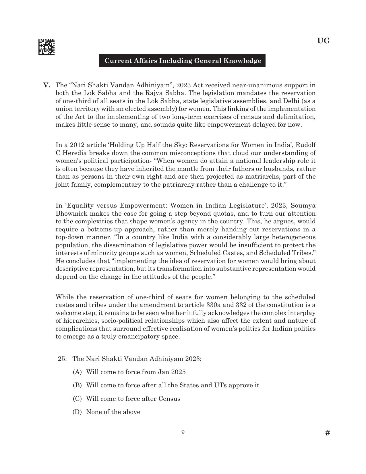CLAT 2025 UG Question Paper - Page 131