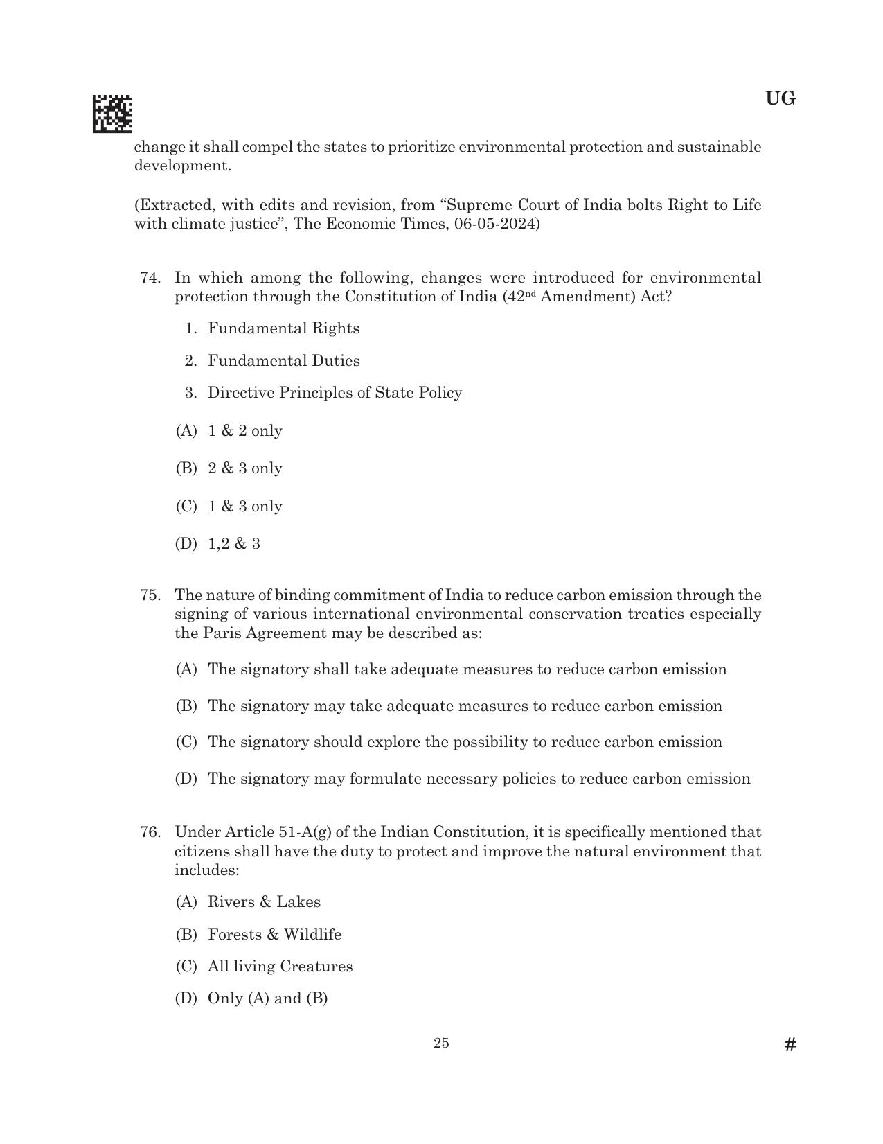 CLAT 2025 UG Question Paper - Page 147